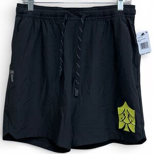 NWT Roark Men’s Black Athletic Shorts with Yellow Accent. Size M